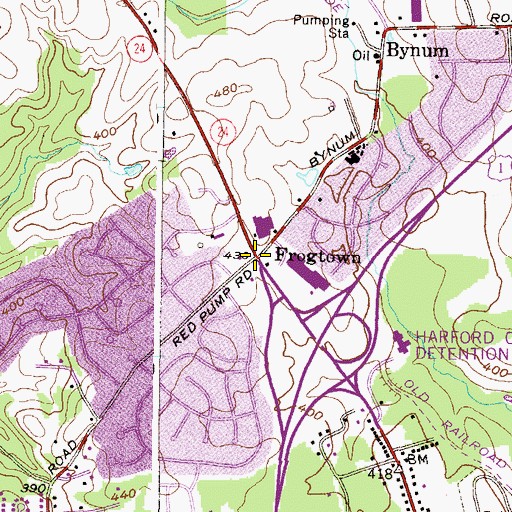 Topographic Map of Frogtown, MD