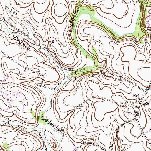 Topographic Map of Frostown Branch, MD