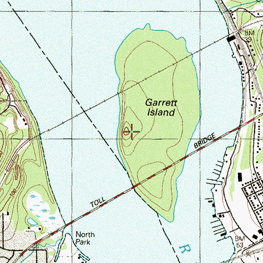 Topographic Map of Garrett Island, MD