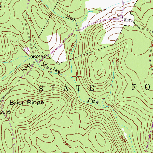 Topographic Map of Glade Run, MD