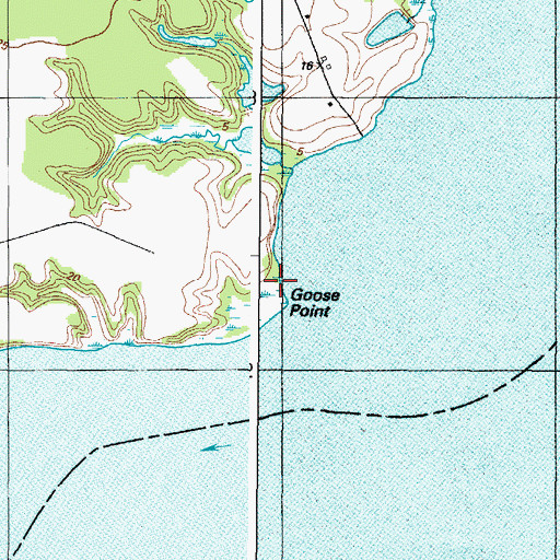 Topographic Map of Goose Point, MD