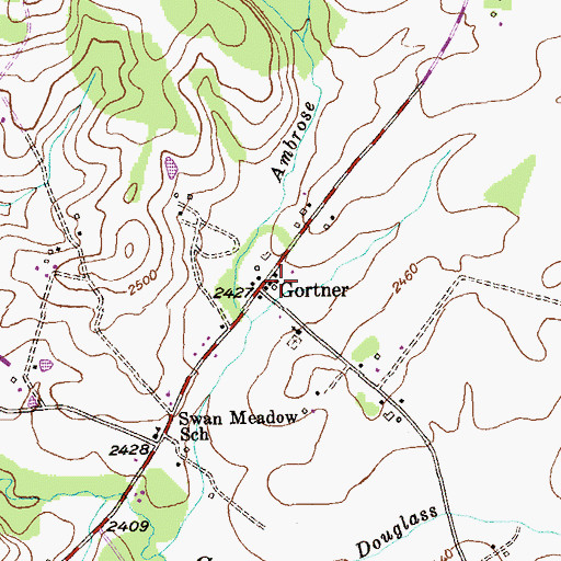 Topographic Map of Gortner, MD