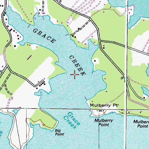 Topographic Map of Grace Creek, MD