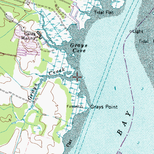 Topographic Map of Grays Creek, MD