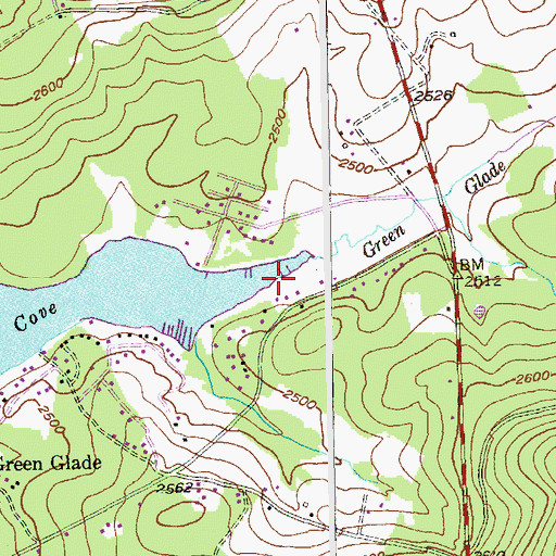 Topographic Map of Green Glade Run, MD