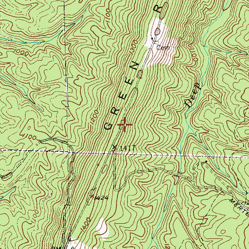 Topographic Map of Green Ridge, MD