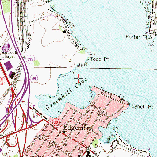 Topographic Map of Greenhill Cove, MD