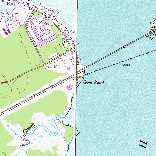 Topographic Map of Gum Point, MD