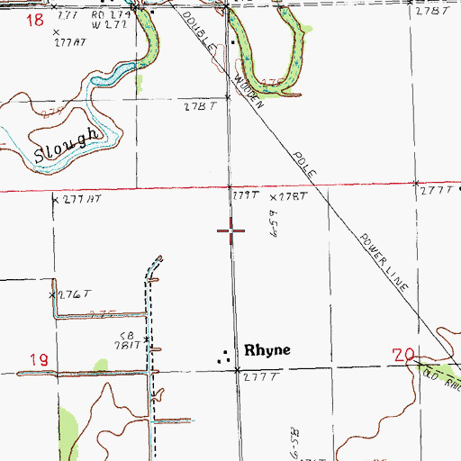 Topographic Map of Rhyne, AR