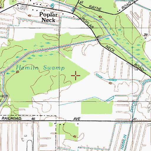 Topographic Map of Hamlin Swamp, MD