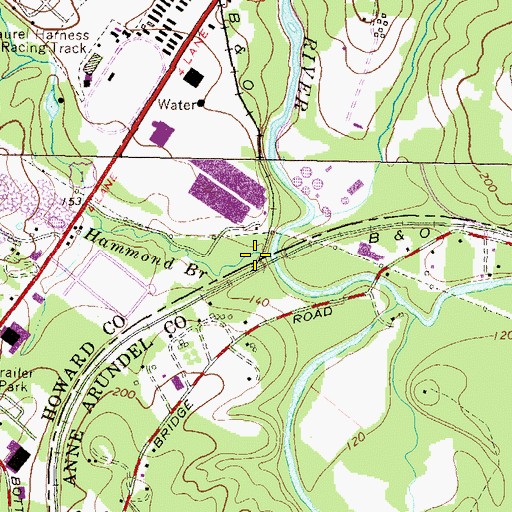Topographic Map of Hammond Branch, MD