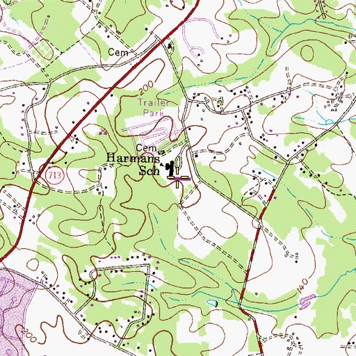 Topographic Map of Hebron - Harman Elementary School, MD