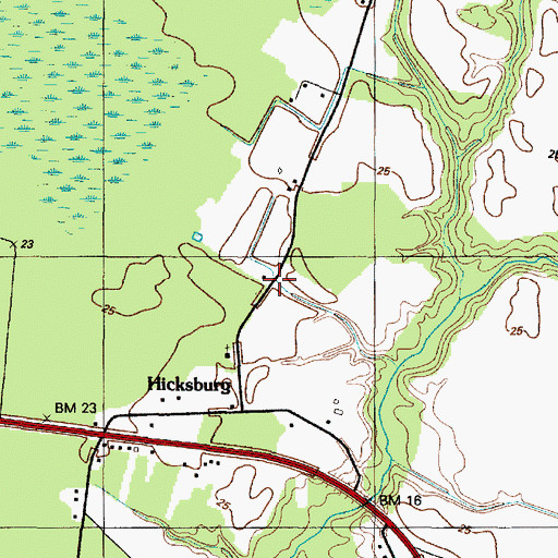 Topographic Map of Hicksburg School, MD