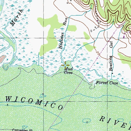 Topographic Map of Hodister Run, MD