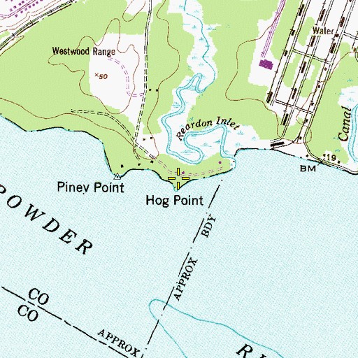 Topographic Map of Hog Point, MD