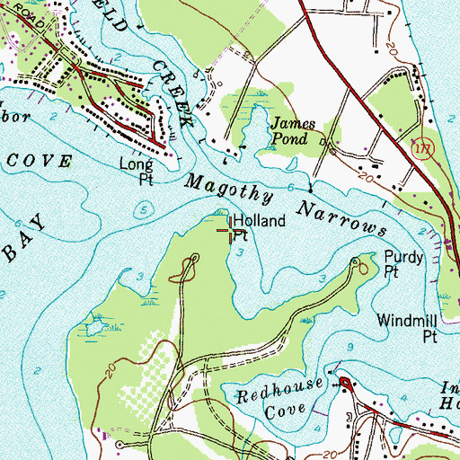 Topographic Map of Holland Point, MD