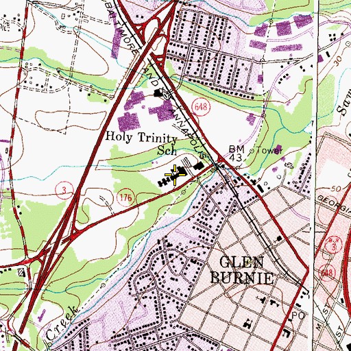 Topographic Map of Holy Trinity School, MD
