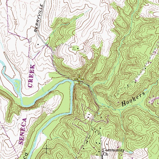 Topographic Map of Hookers Branch, MD