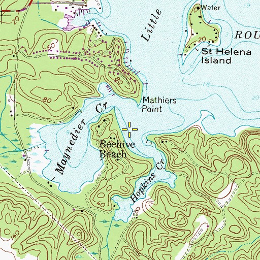 Topographic Map of Hopkins Creek, MD