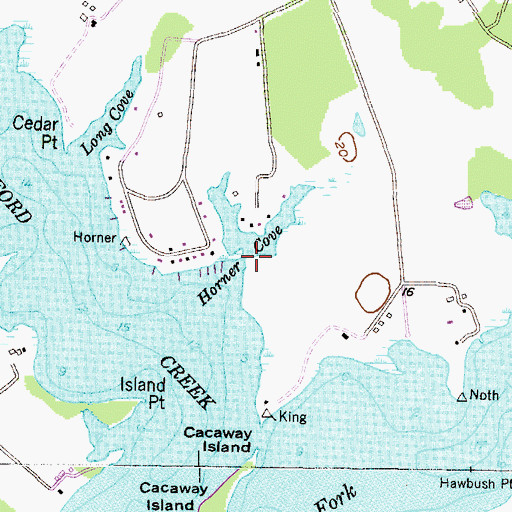 Topographic Map of Horner Cove, MD