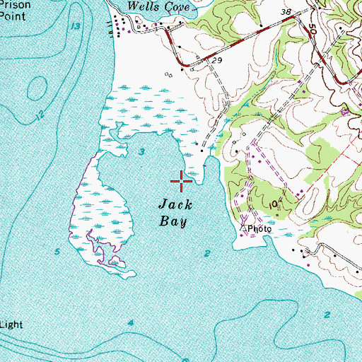 Topographic Map of Jack Bay, MD
