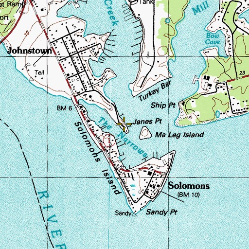 Topographic Map of Janes Point, MD