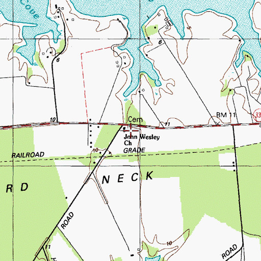 Topographic Map of John Wesley Church, MD