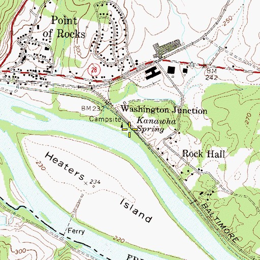 Topographic Map of Kanawha Spring, MD