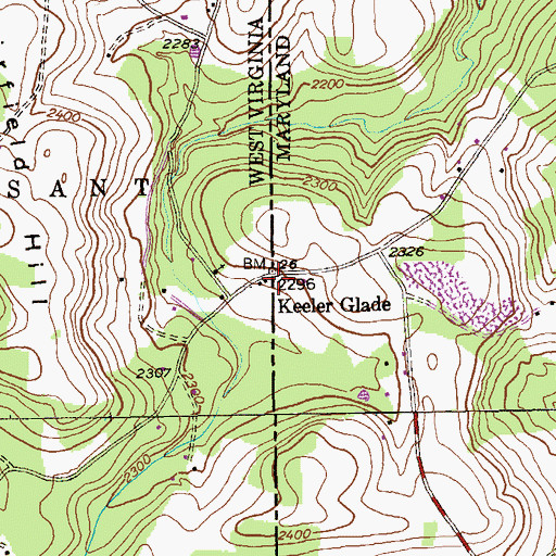 Topographic Map of Keeler Glade, MD