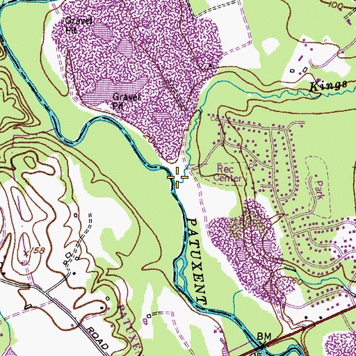 Topographic Map of Kings Branch, MD