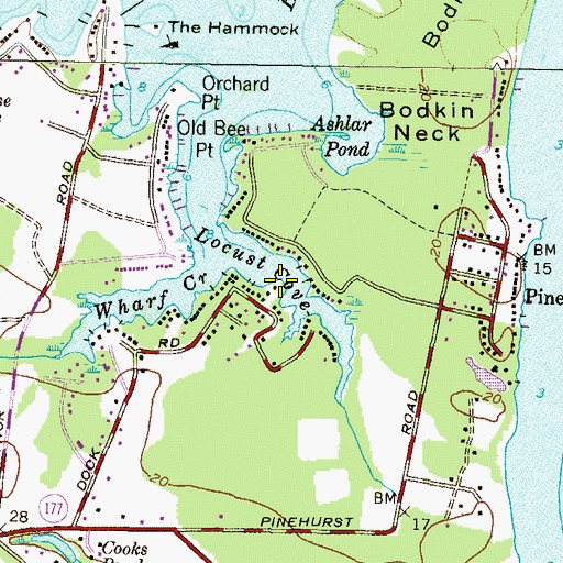 Topographic Map of Locust Cove, MD