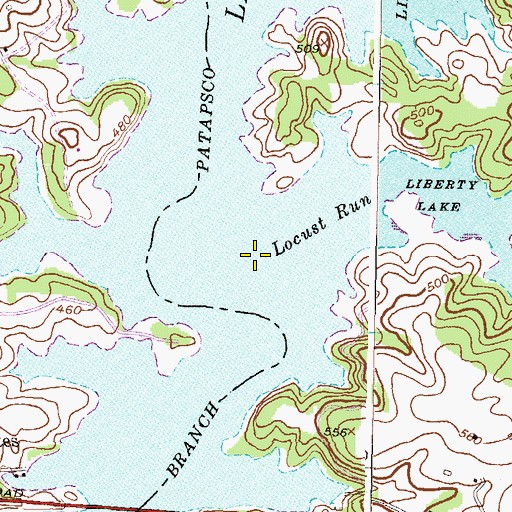 Topographic Map of Locust Run, MD