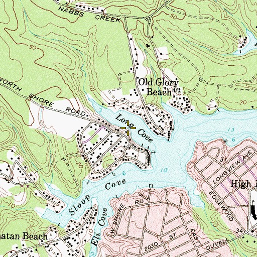 Topographic Map of Long Cove, MD
