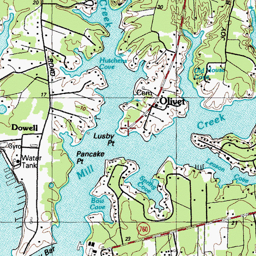 Topographic Map of Lusby Point, MD