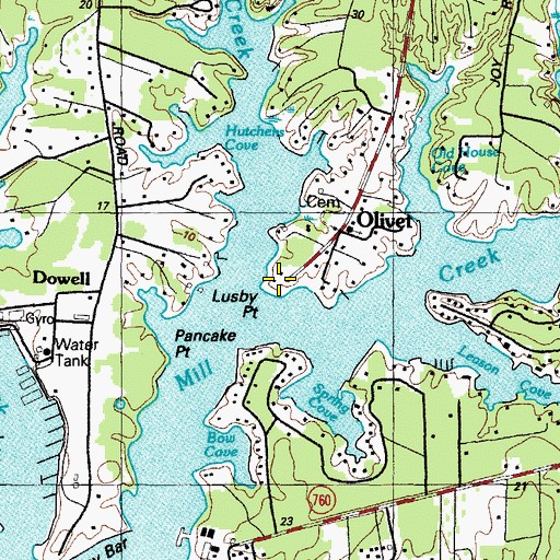 Topographic Map of Lusby Point, MD