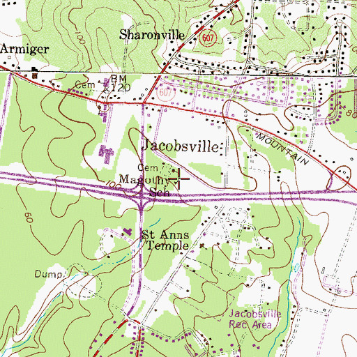 Topographic Map of Magothy School, MD
