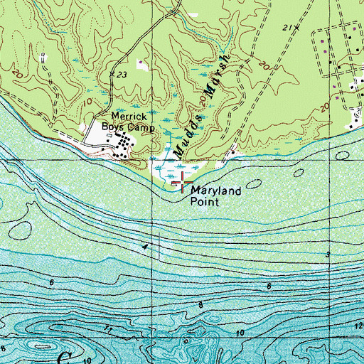 Topographic Map of Maryland Point, MD