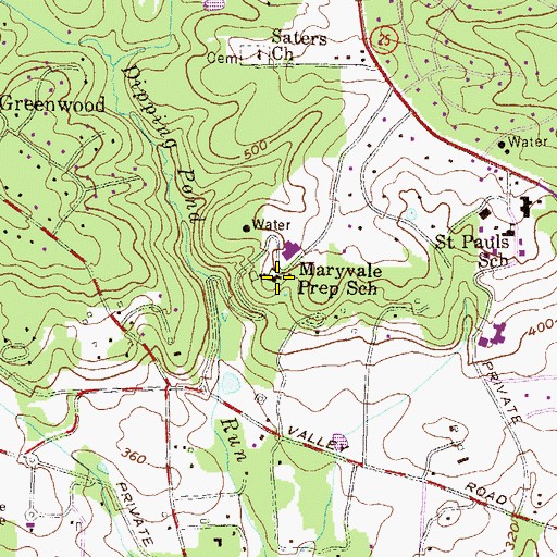 Topographic Map of Maryvale Prep School, MD