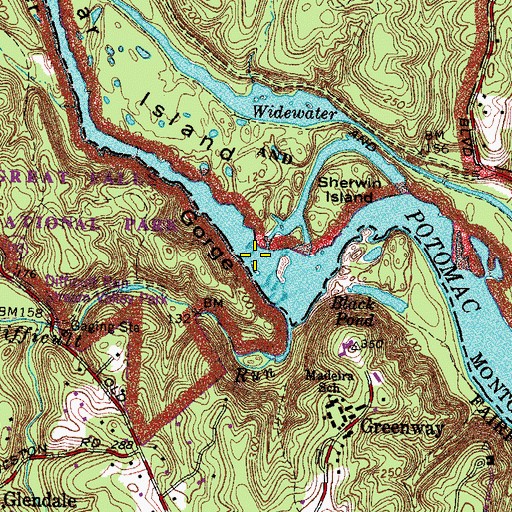 Topographic Map of Mather Gorge, MD