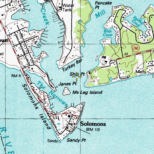 Topographic Map of Mill Creek, MD