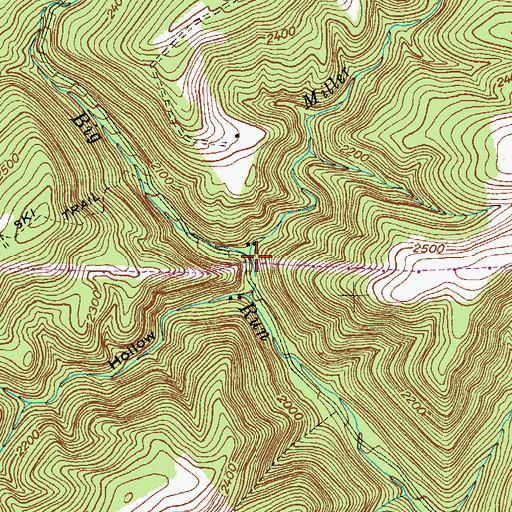 Topographic Map of Miller Run, MD