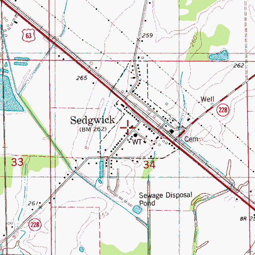 Topographic Map of Sedgwick, AR