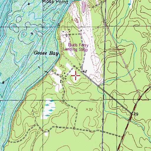Topographic Map of Moss Point, MD