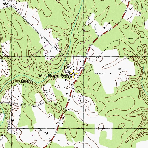 Topographic Map of Mount Hope School, MD