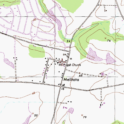 Topographic Map of Mount Pisgah Church, MD