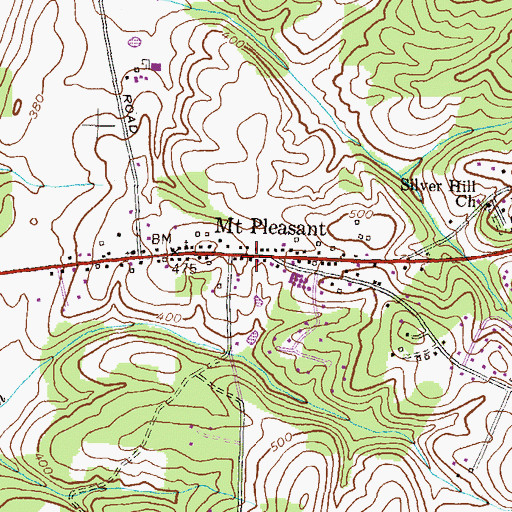 Topographic Map of Mount Pleasant, MD