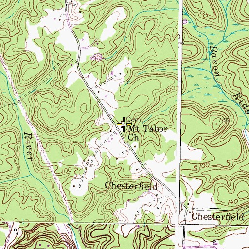 Topographic Map of Mount Tabor United Methodist Church, MD
