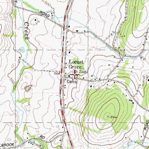 Topographic Map of Mount Zion Lutheran Church, MD
