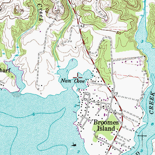 Topographic Map of Nan Cove, MD