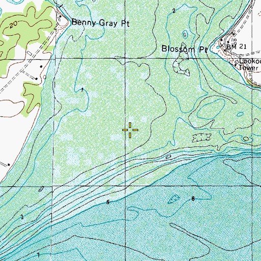 Topographic Map of Nanjemoy Creek, MD